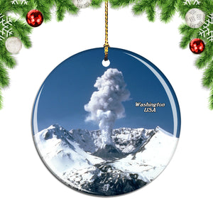 America USA Mount St Helens Washington Christmas Ornament