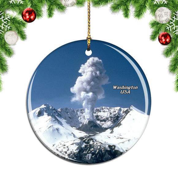 America USA Mount St Helens Washington Christmas Ornament