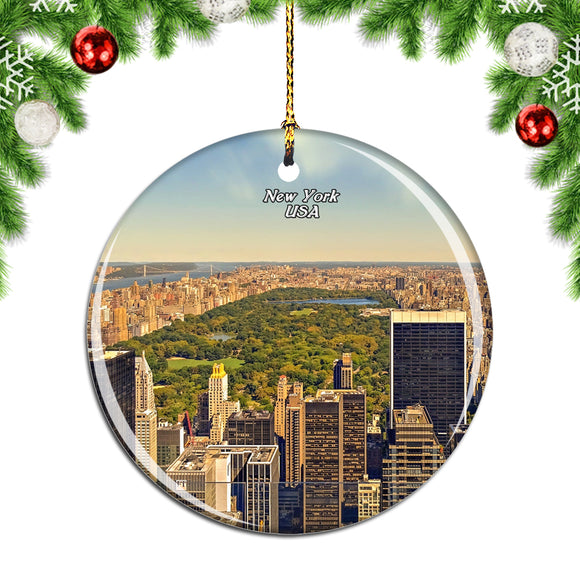 America USA Nyc New York Center Park Christmas Ornament