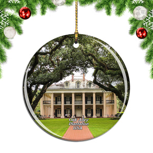 America USA Oak Alley Plantation Christmas Ornament