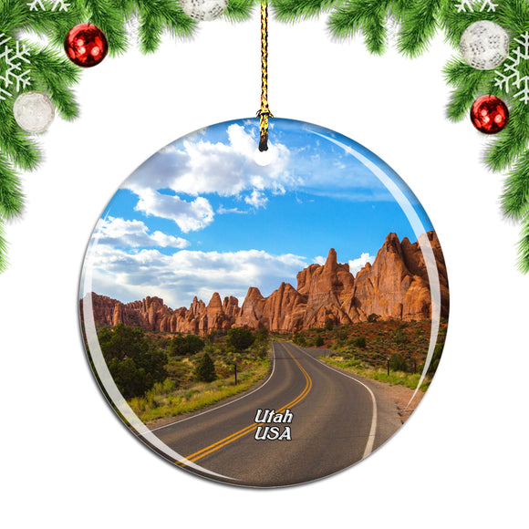 America USA Road Park Utah Christmas Ornament