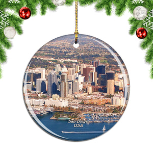 America USA San Diego California Christmas Ornament