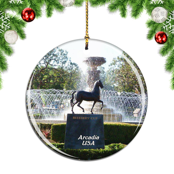 America USA Santa Anita Race Park Arcadia Christmas Ornament