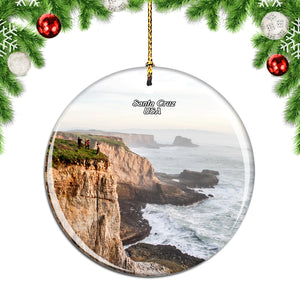 America USA Santa Cruz California Christmas Ornament