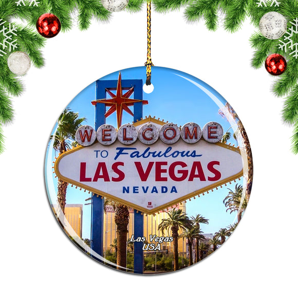 America USA Sign Las Vegas Christmas Ornament