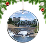 America USA Spokane Falls Christmas Ornament