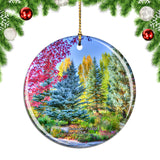 America USA Vail Colorado Forest Christmas Ornament