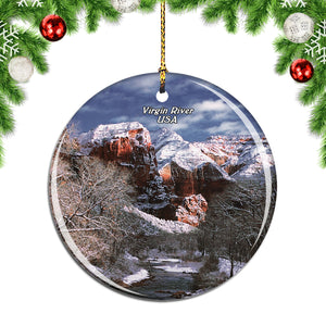 America USA Virgin River Utah Christmas Ornament