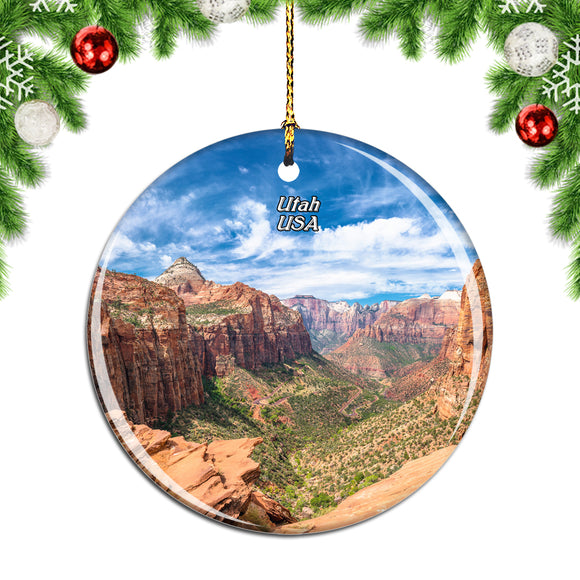 America USA Zion National Park Utah Christmas Ornament