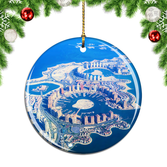 Artificial Islands Qatar Christmas Ornament