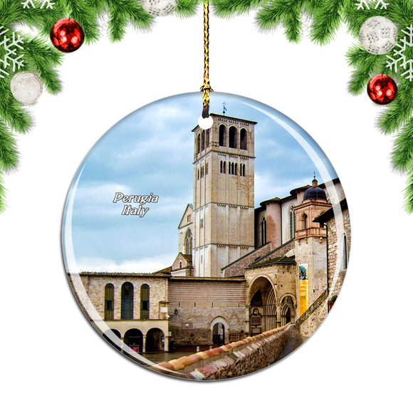 Assisi Basilica Of St Francis Perugia Italy Christmas Ornament