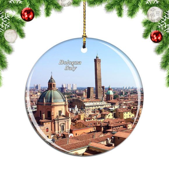 Bologna Roofs Italy Christmas Ornament