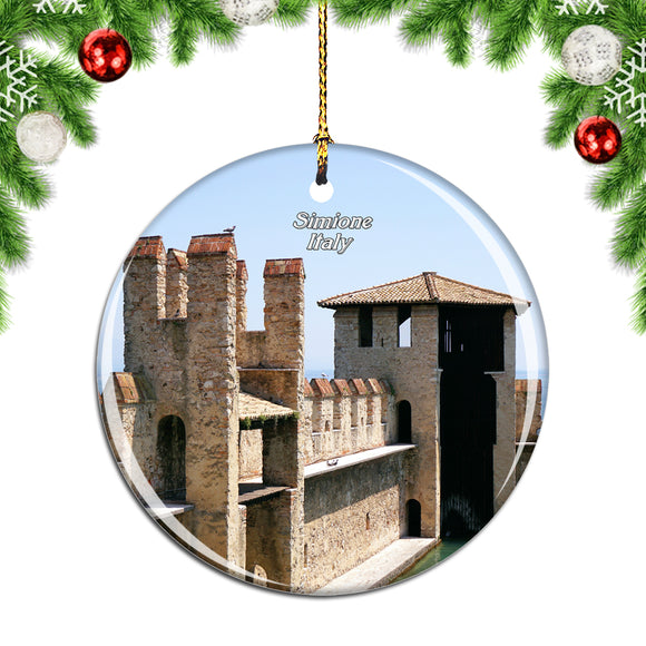 Castle Simione Italy Christmas Ornament