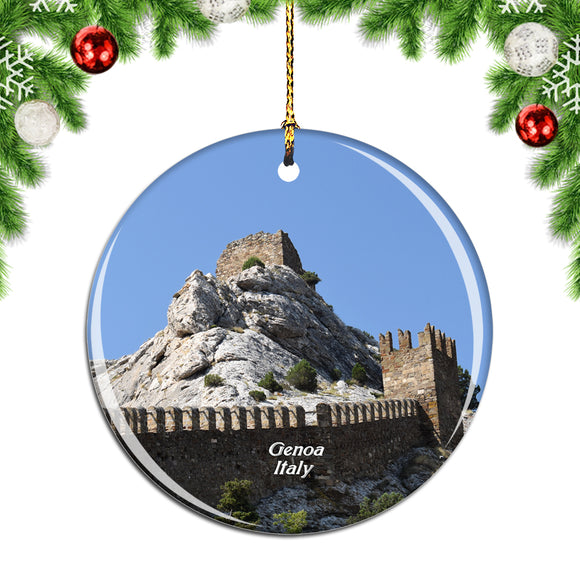 Fortress Genoa Italy Christmas Ornament