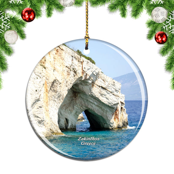 Greece Blue Caves Zakinthos Christmas Ornament