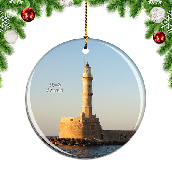 Greece Chania Venetian Lighthouse Chania Crete Christmas Ornament