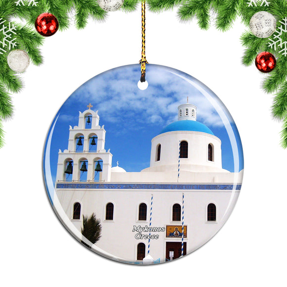 Greece Church Mykonos Christmas Ornament