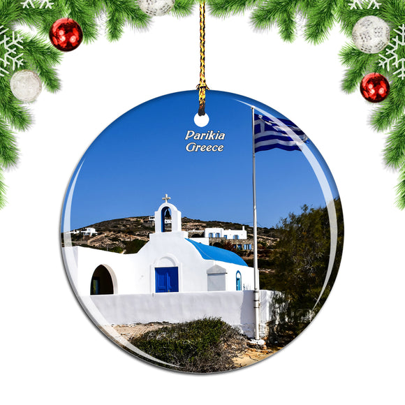 Greece Church Parikia Christmas Ornament