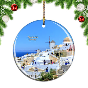 Greece Imerovigli Santorini Christmas Ornament