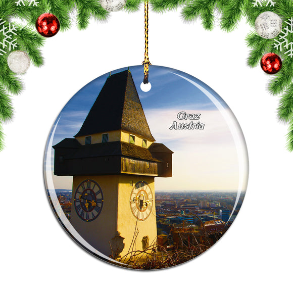 Austria Uhrturm Graz Christmas Ornament