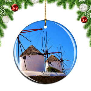 Greece Kato Milli Windmills Mykonos Christmas Ornament