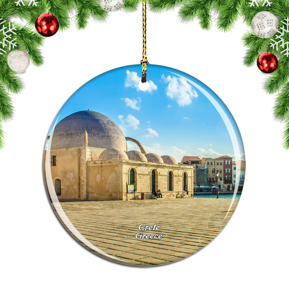 Greece Marina Crete Christmas Ornament