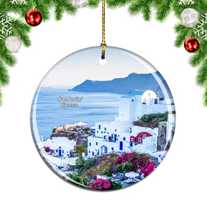 Greece Oia Santorini Christmas Ornament