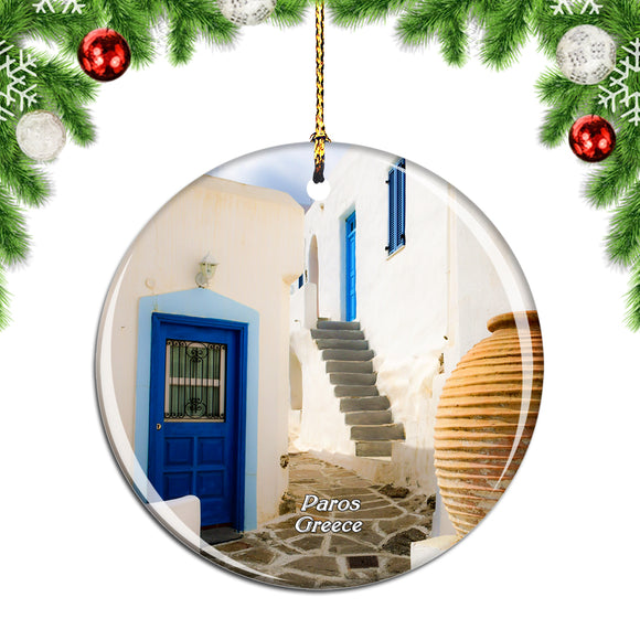 Greece Parikia Town Paros Christmas Ornament