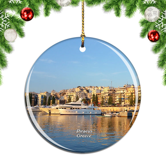 Greece Port of Piraeus Christmas Ornament