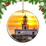 Greece Santorini Akrotiri Lighthouse Christmas Ornament