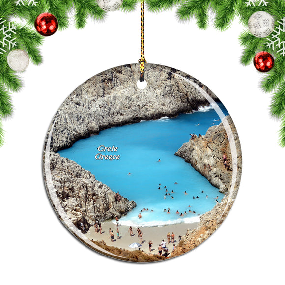 Greece Seitan Limania Beach Crete Christmas Ornament