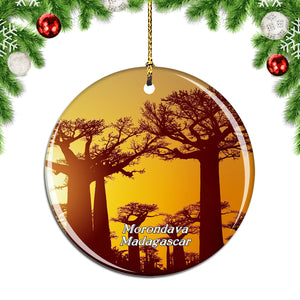 Avenue of the Baobabs Morondava Madagascar Christmas Ornament