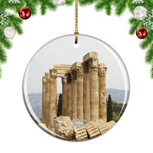 Greece Temple of Olympian Zeus Athens Christmas Ornament