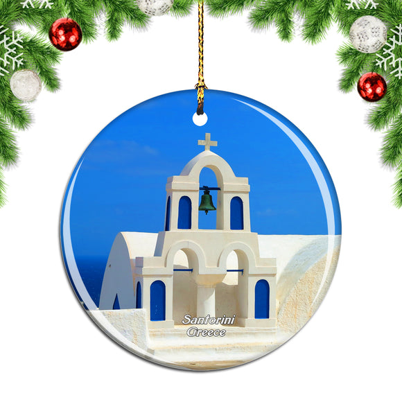 Greece White House Santorini Christmas Ornament