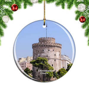 Greece White Tower of Thessaloniki Christmas Ornament