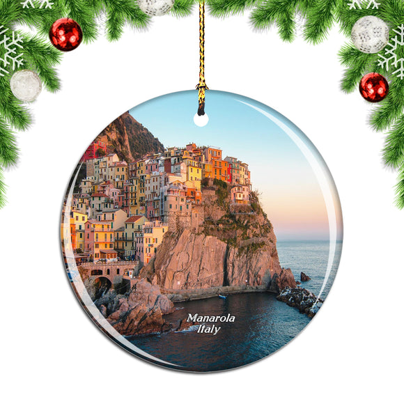 Manarola Cinque Terre Italy Christmas Ornament