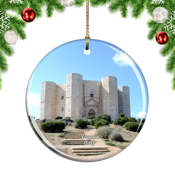 Monte Castle Puglia Italy Christmas Ornament