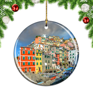 Riomaggiore Cinque Terre Italy Christmas Ornament