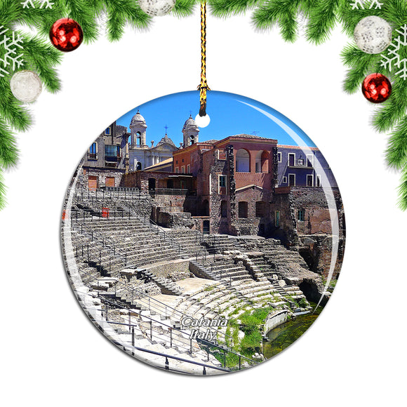 Roman Theatre Catania Italy Christmas Ornament