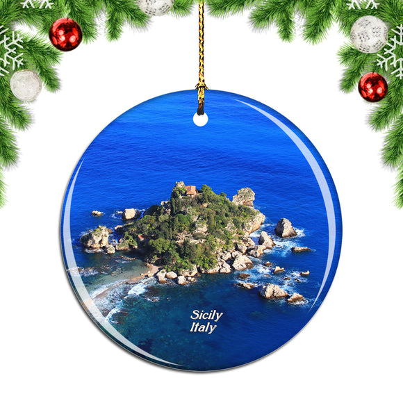 Sicily Island Italy Christmas Ornament