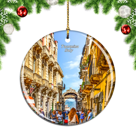 Sicily Taormina Italy Christmas Ornament