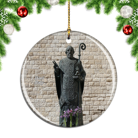 St Nicholas Statue Bari Italy Christmas Ornament