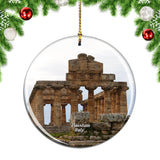 Temple Paestum Italy Christmas Ornament