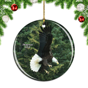 USA America Bald Eagle Skagway Alaska Christmas Ornament