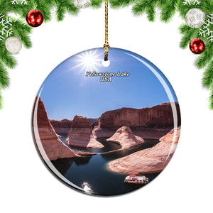 USA America Colorado River Yellowstone Lake Christmas Ornament