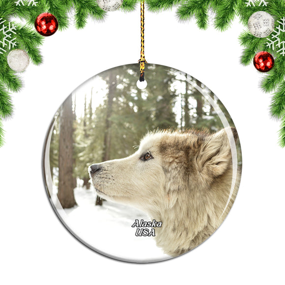 USA America Malamute Alaska Christmas Ornament