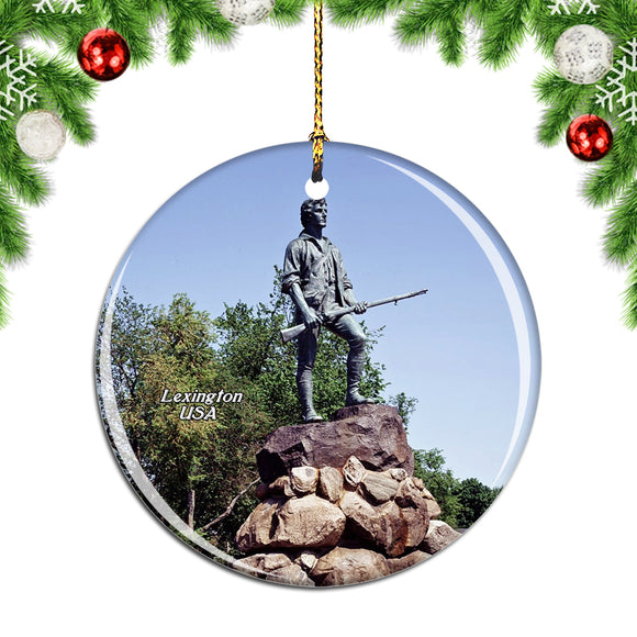 USA America Minuteman Statue Lexington Christmas Ornament