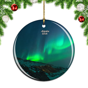 USA America Northern Lights Alaska Christmas Ornament