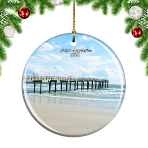 USA America Saint Augustine Beach Christmas Ornament