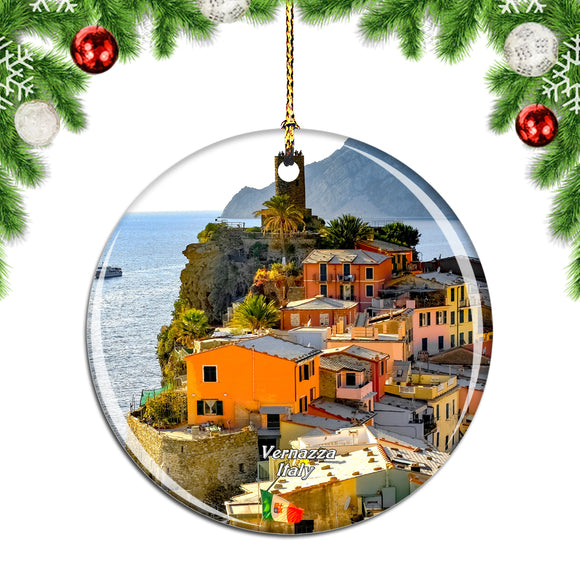 Vernazza Cinque Terre Italy Christmas Ornament